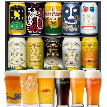 信州のクラフトビール飲み比べセット ヤッホーブルーイング&軽井沢ブルワリー(10種/10缶入)